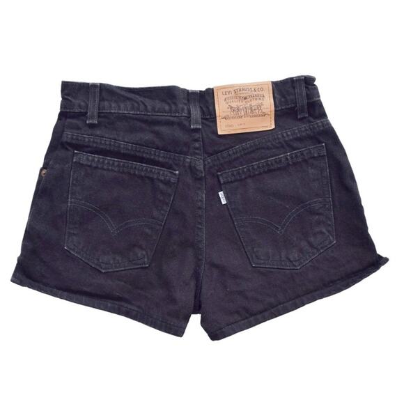 Vintage 90s y2k Levi's High Waisted Denim Jean Shorts Black - Picture 1 of 10